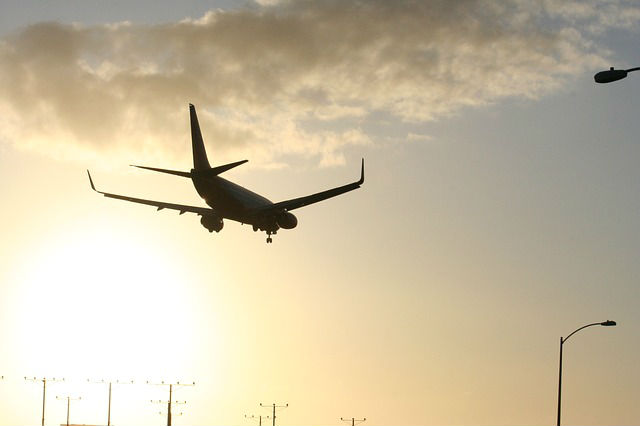 Flugzeug Landung Flugzeug bei der Landung