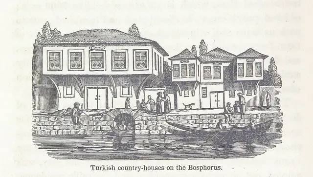 Türkisches Landhaus Anatolisches Haus am Wasser, Zeichnung