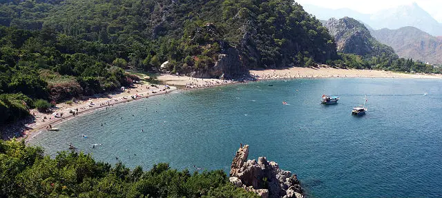 Olympos Beach Mündung des Olympos Fluss ins Meer