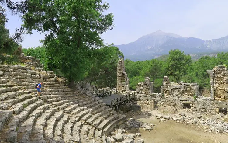 Das Theater in den Ruinen der antiken Stadt Phaselis. 