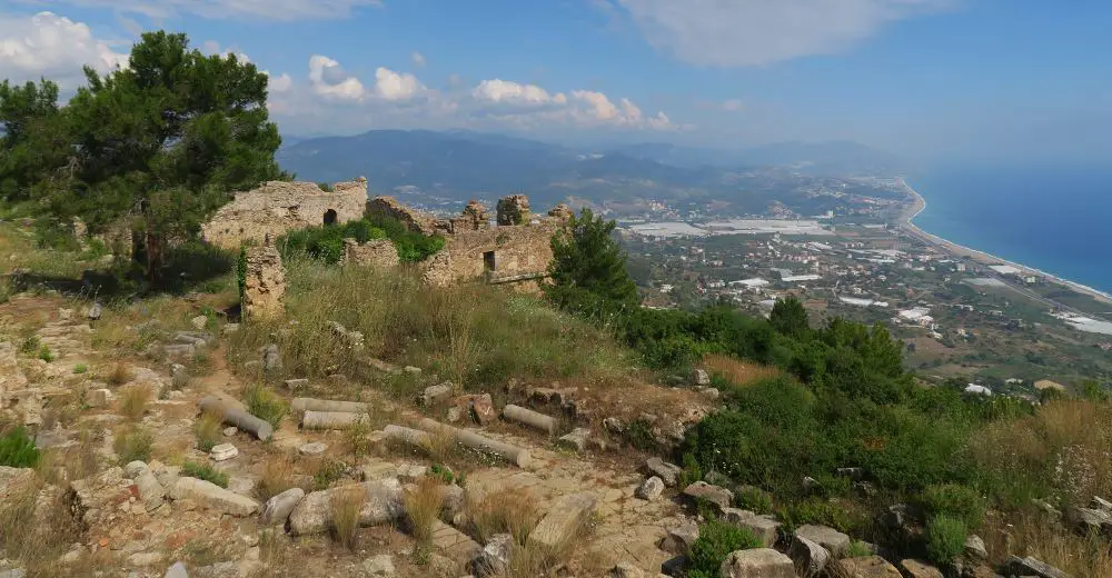 Ruinen von Syedra in Alanya in der Türkei. 