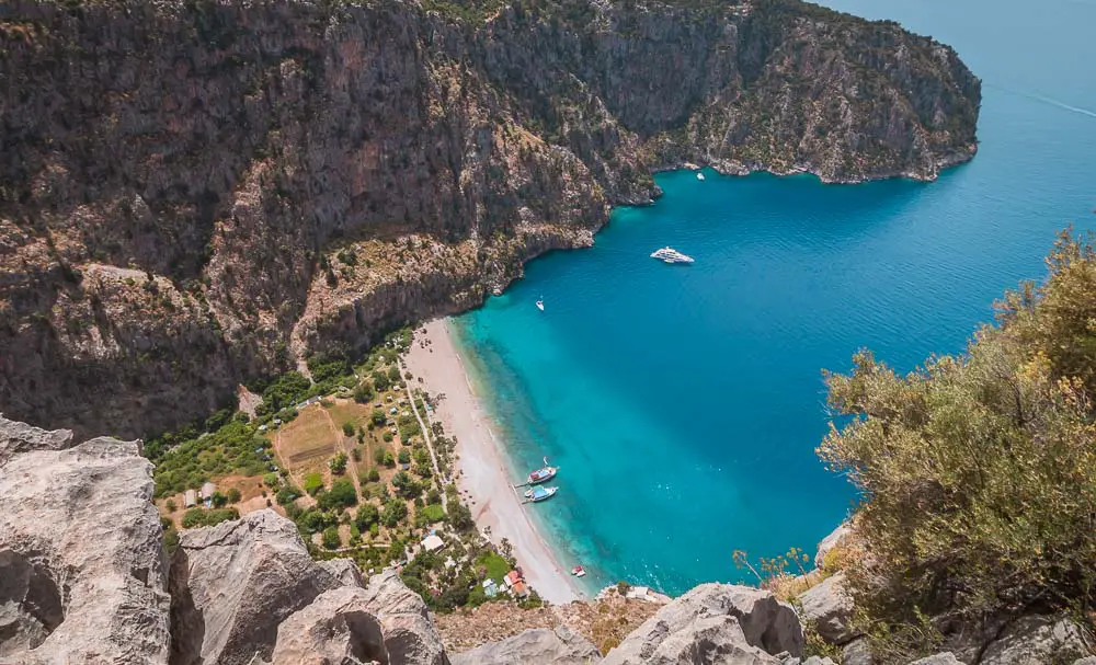 Blick von den Klippen ins Butterfly Valley