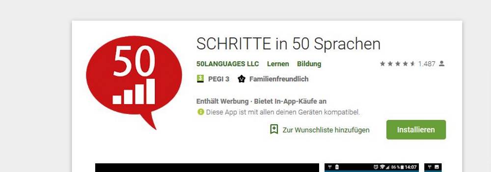 Screenshot Android App Store: mit der book2 App von 50 languages Türkisch lernen