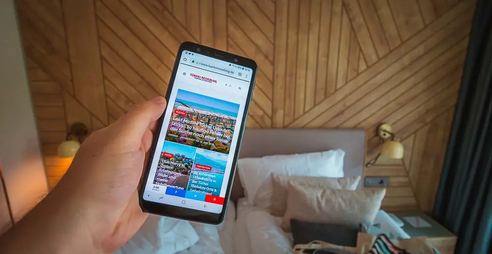 WiFi Empfang in einem Hotel auf einem Smartphone in der Türkei